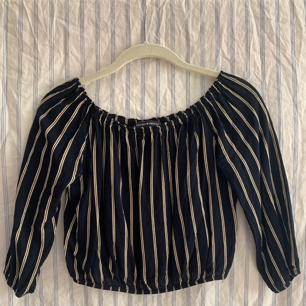Brandy Melville off the shoulder crop top